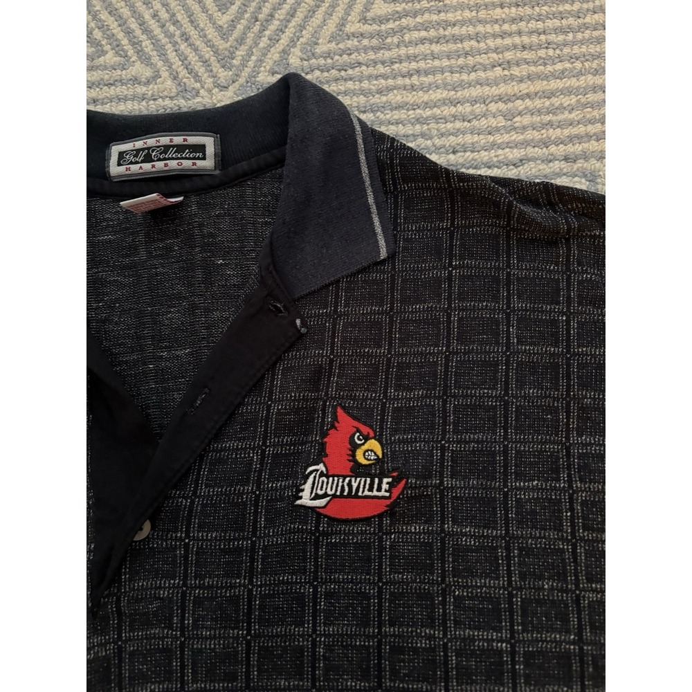 Inner Harbor Golf Collection Louisville Cardinals Polo Shirt - Black/Gray - XL - - Picture 2 of 4